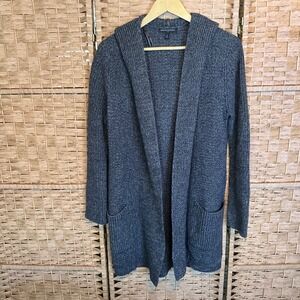 Banana Republic Women's Gray Hooded‎ Knit Open Front Cardigan Sweater Size S